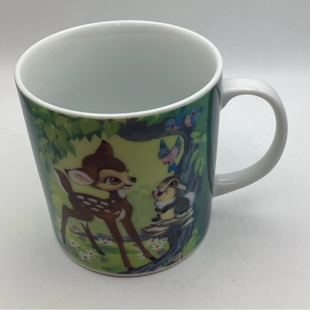 Bambi Coffee Mug cup 1990’s Disney Japan Thumper Flower Rare Vintage
